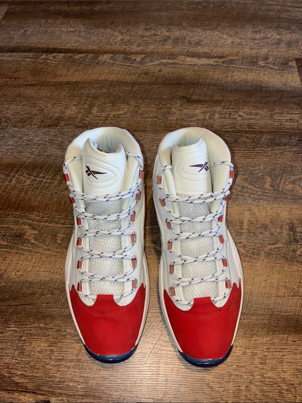 Reebok White Red Blue High-Top Athletic Sneakers